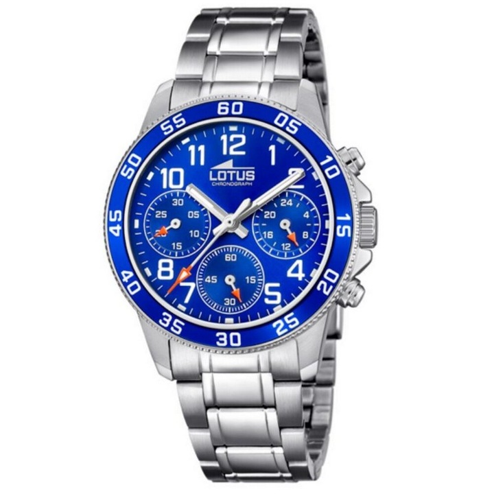 Ceas unisex Lotus, colecția Junior, caz inox, cadran albastru, 27mm, bandă inoxidabilă