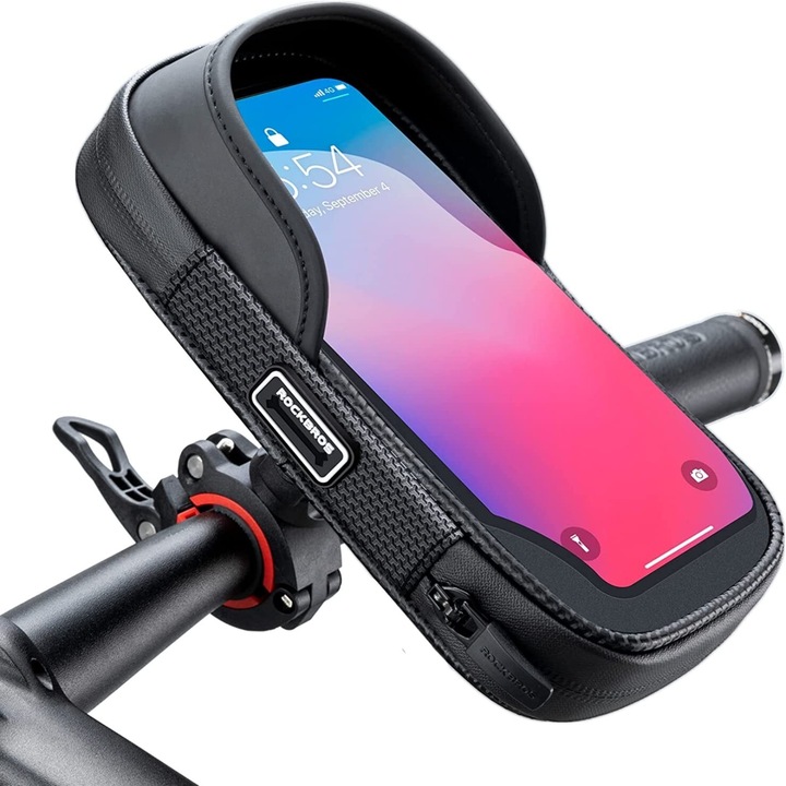 Husa pentru telefon mobil ROCKBROS Husa pentru cadru de bicicleta sau motocicleta Husa pentru ghidon pentru telefon mobil de 6 "7"
