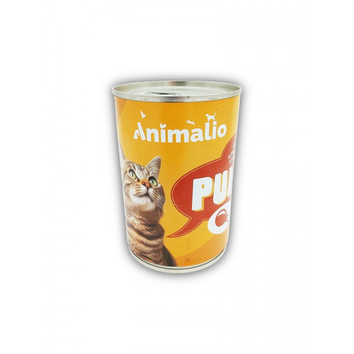 Hrana umeda pentru pisici, cu pui, Animalio, 415 g x 12 buc/set