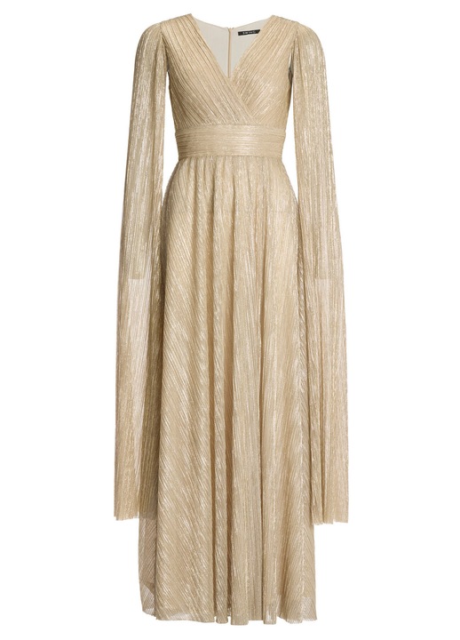 Rochie de seara, Swing, leagan, fermoar, auriu, 55% poliester, 45% fibre metalice