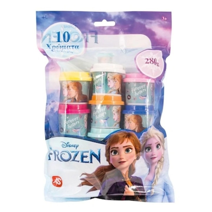 Plastelina de modelat DOH Disney Frozen, pachet 10 bucati, dezvolta creativitatea copilului tau