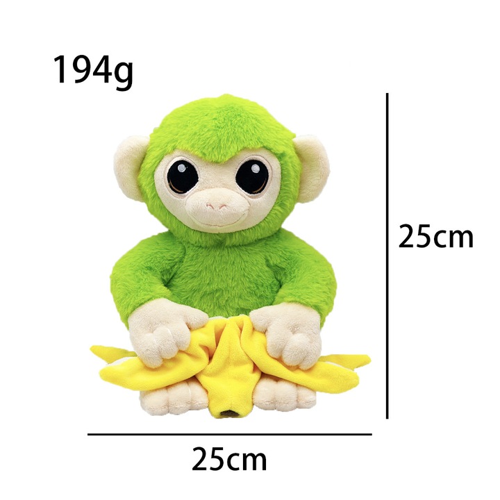 Jucarie de plus, maimuta decojind o banana, set jucarii de plus, multicolor, 2025