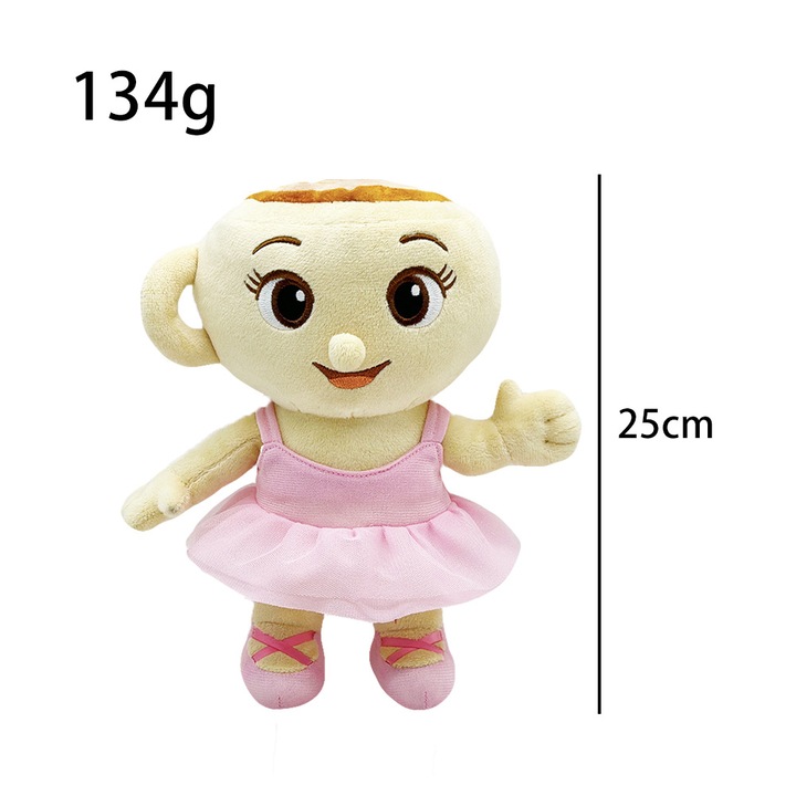 Jucarie de plus, ou italian, rosu, rochie roz, cana de cafea, set