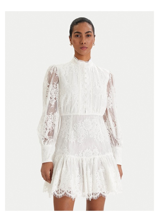 Rochie cocktail BARDOT,, fermoar, ecru, 57% poliamida