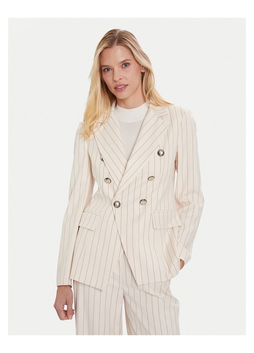 Sacou dama, MARYLEY, dungi, ecru, 64% poliester, 33% vascoza, 3% elastan, Ecru