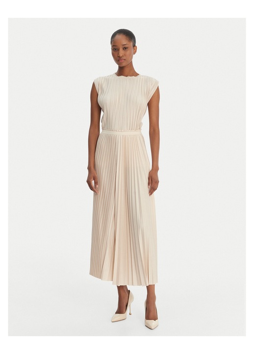 Fusta plisata, Max Co, poliester, bej