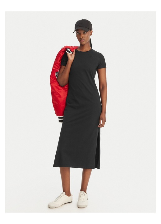 Rochie casual, Kappa, din bumbac, negru