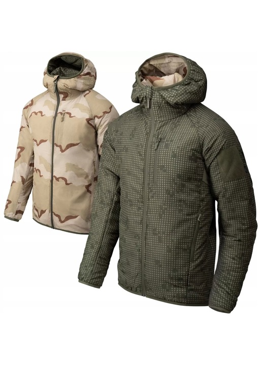 Мъжко яке, Helikon Wolfhound, двулицево, камуфлаж Desert Night Camo / US Desert, изолирано, качулка, рипстоп материал