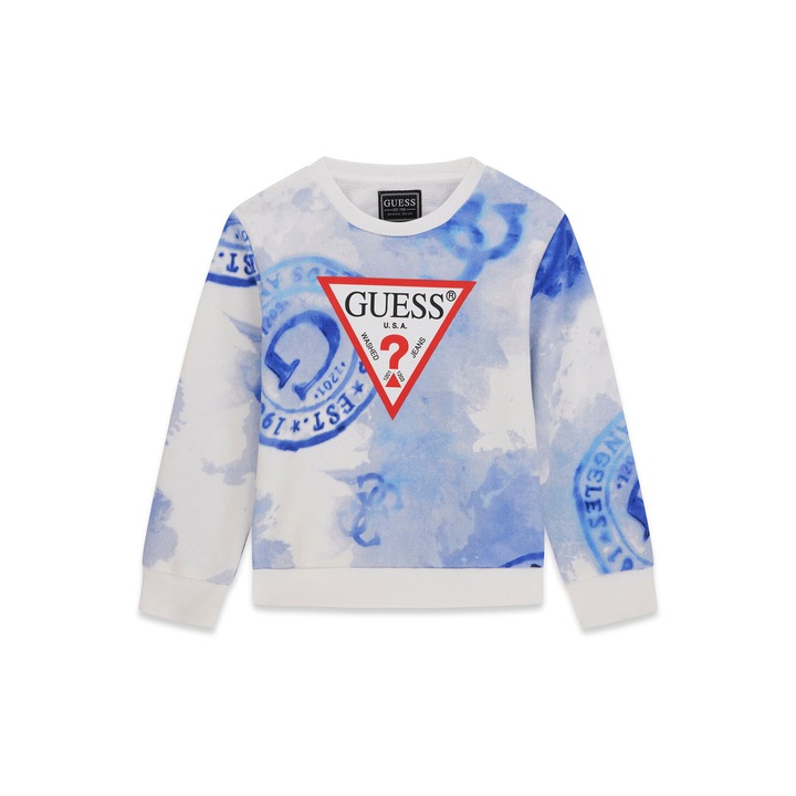 Bluza copii, Guess, bumbac albastru