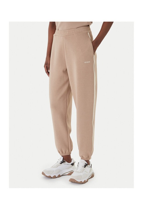 Pantaloni de trening dama, Guess, bej, poliester/bumbac/modal, XS INTL