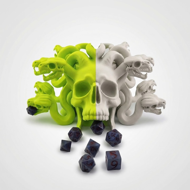 Turn de Zaruri cu Motiv Mitologic, Verde Neon, Plastic PLA, 59 cm