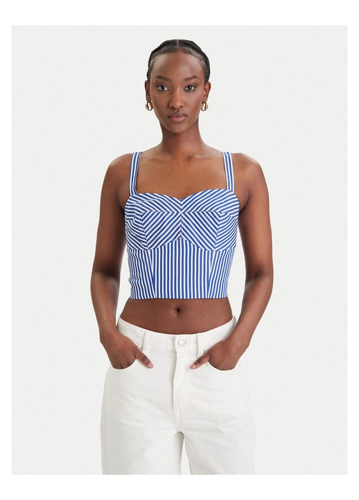 Top Femei GUESS cu Dungi Albastru, Albastru, 2XL