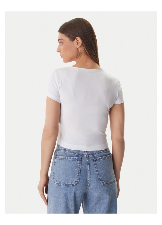 Tricou de dama, Guess, bumbac, alb, 95% bumbac, 5% elastan