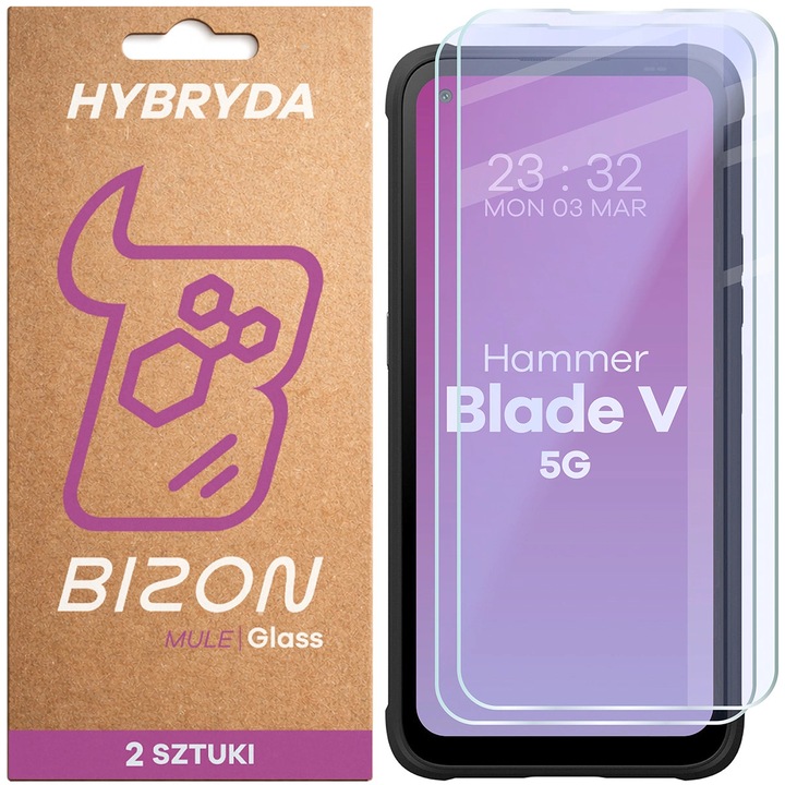 Стъклен протектор, Bizon Glass Mule Duo за HAMMER Blade V 5G, 2 броя