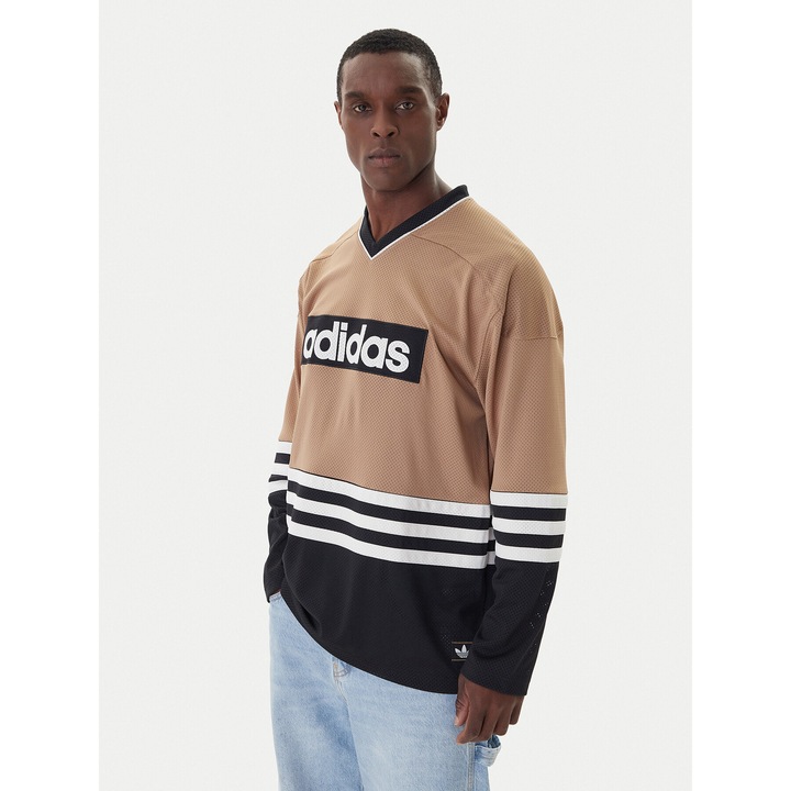 Bluza sport barbati, adidas, lejer, bej, poliester, M INTL