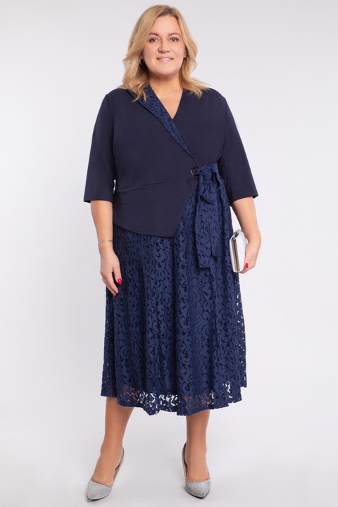 Rochie bleumarin cu broderie