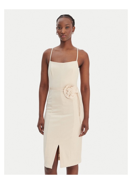 Rochie de cocktail, GUESS, fermoar, bej, poliester