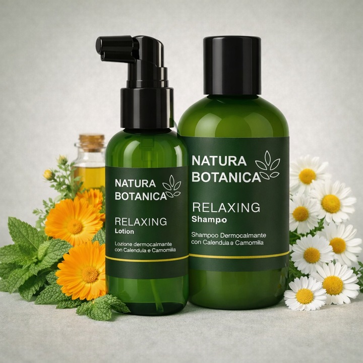 Natura Botanica Relaxing – Sampon & Lotiune Calmante cu Calendula, Musetel si Menta Piperata 400 ml