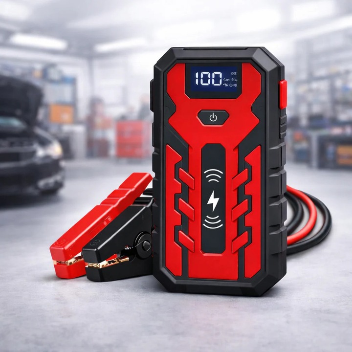 Starter Auto CarVolt 4 in 1 – Pornire de Urgenta, Lanterna LED, Power Bank si Incarcare Wireless