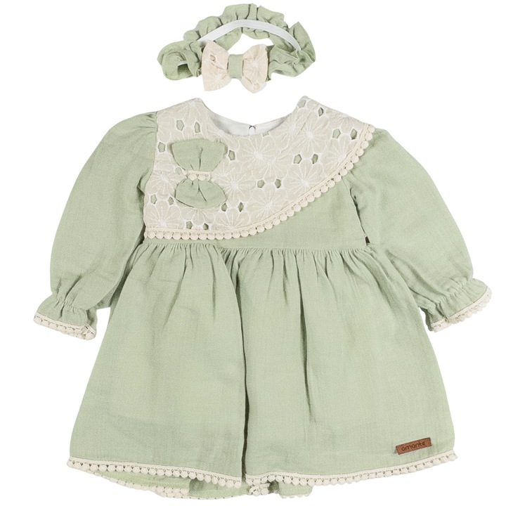 Rochie bentita, Guler Dantela Brodata - 95989, Vernil