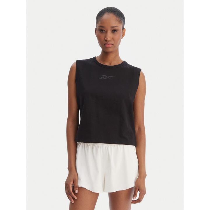 Maiou sport dama, Reebok, bumbac, negru