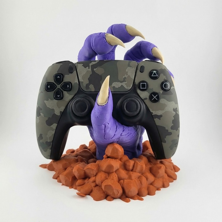 Suport Controller Gheara, Mov, Plastic PLA, 17cm, Design 3D