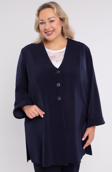 Леко тъмносиньо яке с маншети