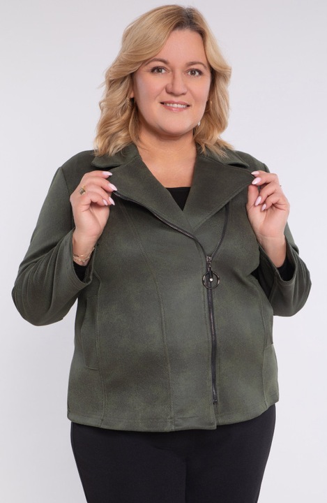 Jacheta din piele ecologica kaki