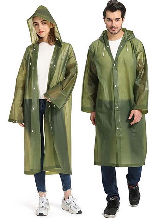 Pardesiu de ploaie NEEDIVYOU, kaki, impermeabil, material eco-friendly, marime universala