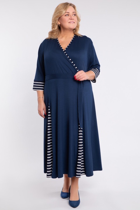 Rochie bleumarin cu curea