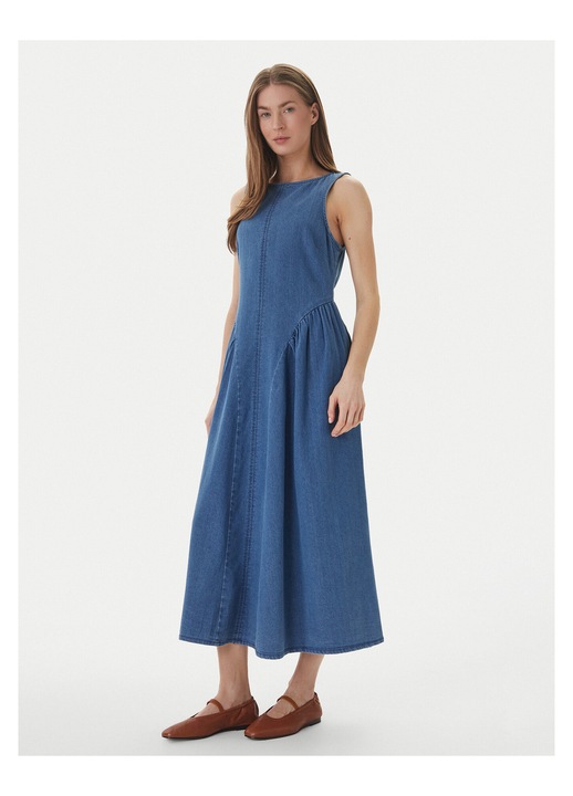 Rochie din denim Vero Moda cu fermoar, Albastru