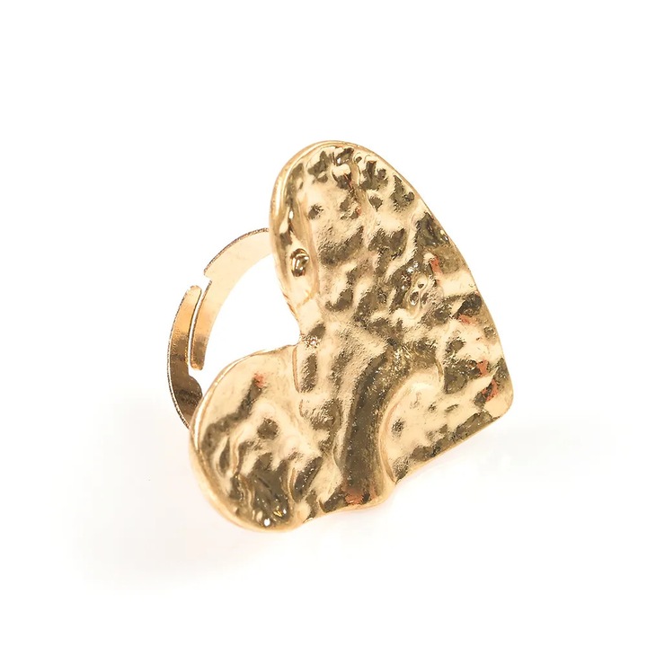 Inel auriu cu design abstract