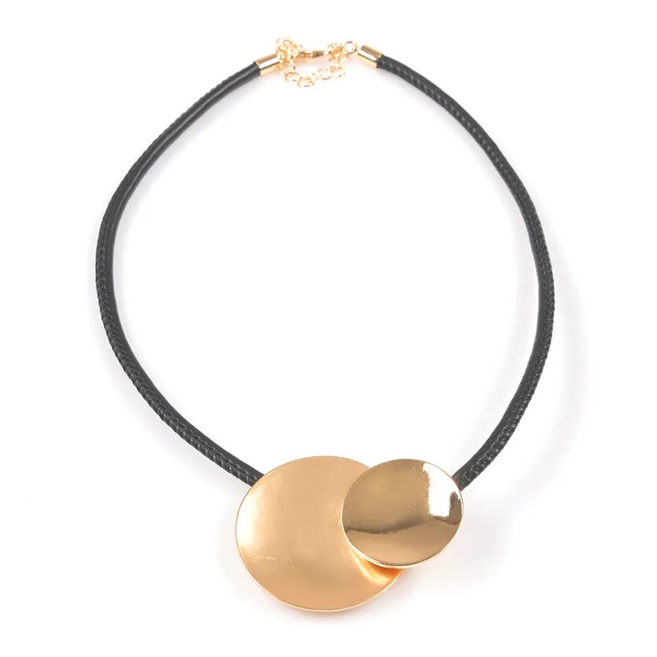 Colier elegant cu elemente rotunde aurii