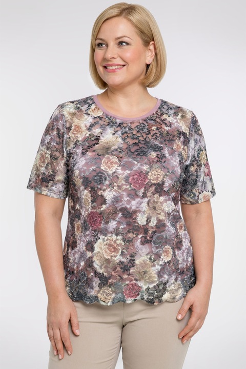 Bluza din dantela pastelata roz pudra