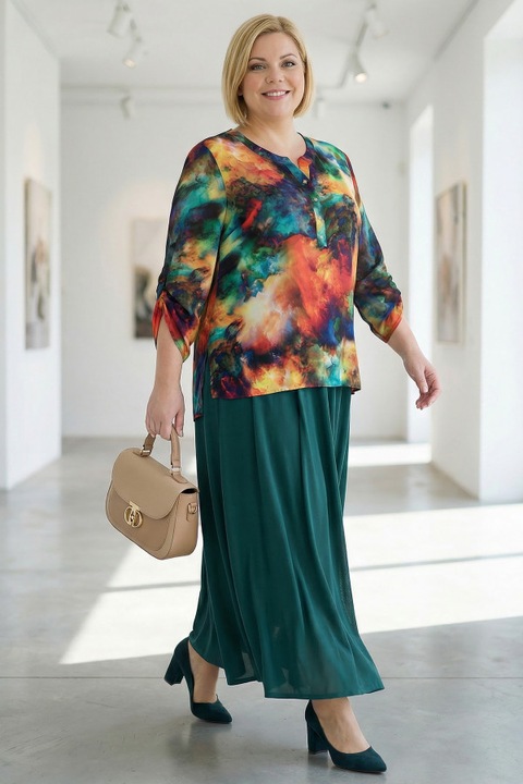 Bluza cu maneca lunga si modele colorate