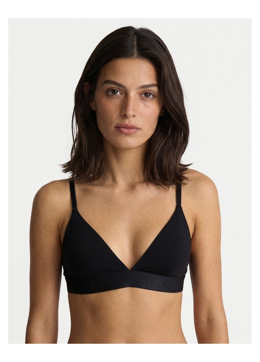 Sutien GUESS din bumbac si modal, Negru