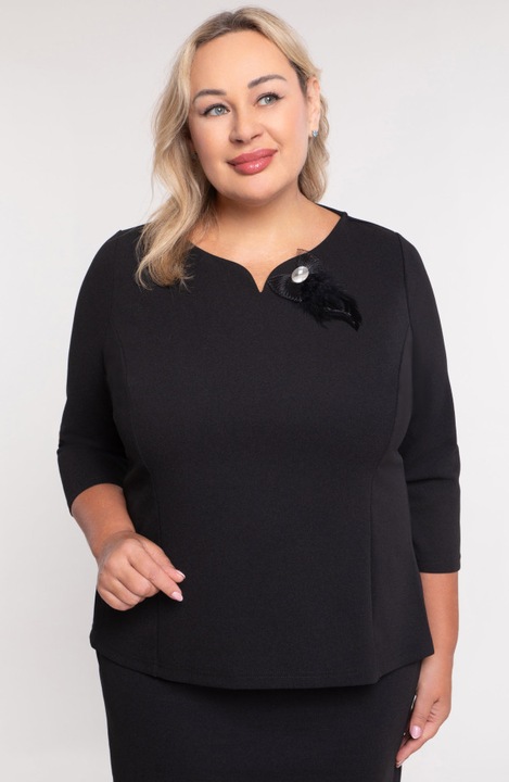 Черна блуза с декорации