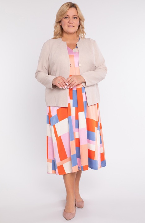 Rochie portocalie si roz