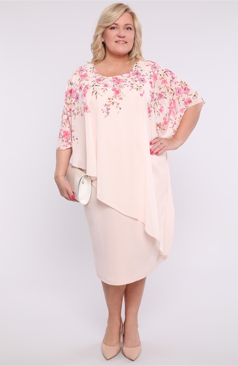 Rochie roz cu imprimeu floral