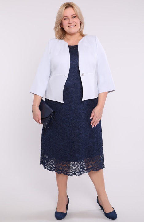 Rochie bleumarin cu dantela