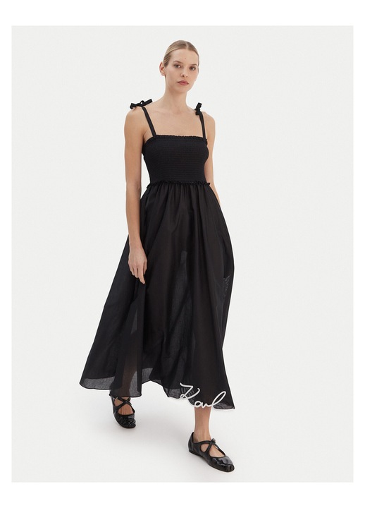 Rochie de vara, Karl Lagerfeld, bumbac, negru, L INTL