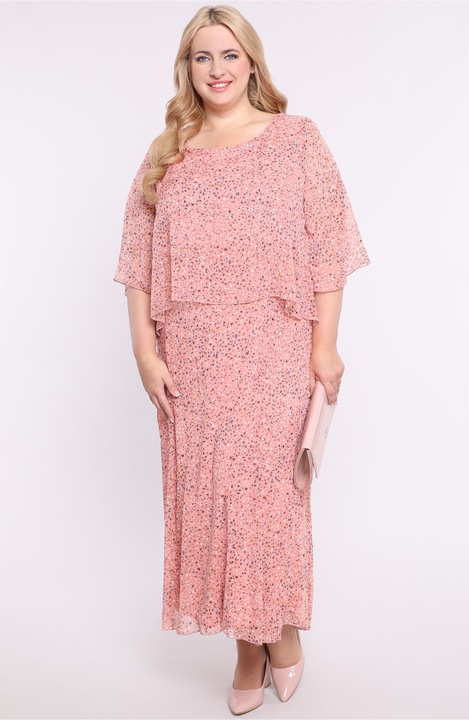 Rochie leopard din sifon roz