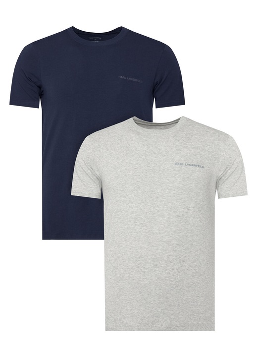 Set tricouri bumbac organic Karl Lagerfeld, Gri/Bleumarin