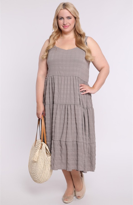 Rochie gri cu volane