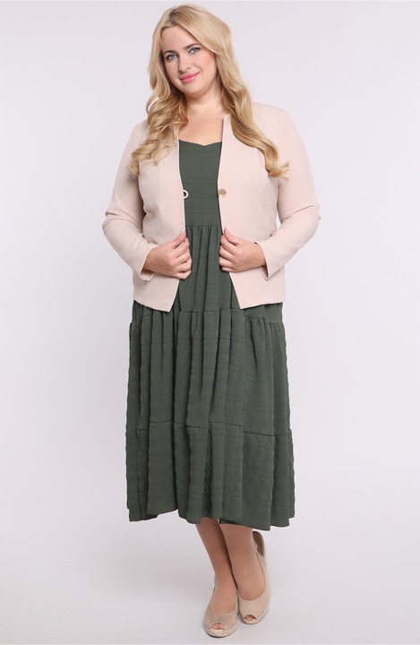 Rochie verde inchis cu volane