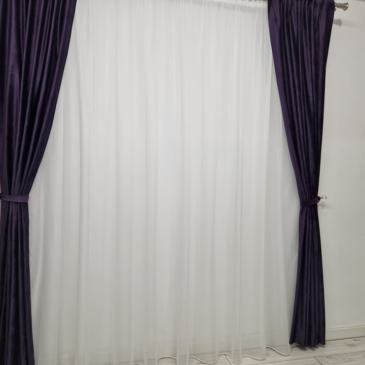 Perdea Voal Alb-Crem cu rejansa, 400 x 240