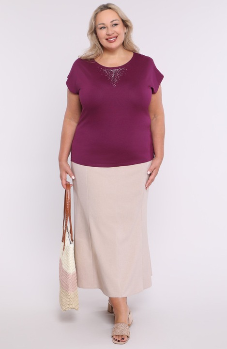 Лилава блуза MDR24 със сребърни декорации, размер 48-50