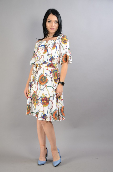 Rochie PERLA DONNA, design vibrant, Multicolor