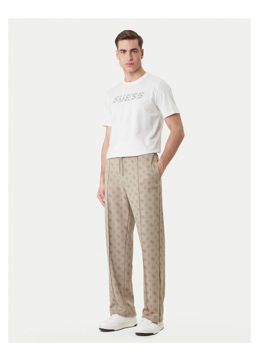 Pantaloni de trening barbati, Guess, poliester, bej, L INTL