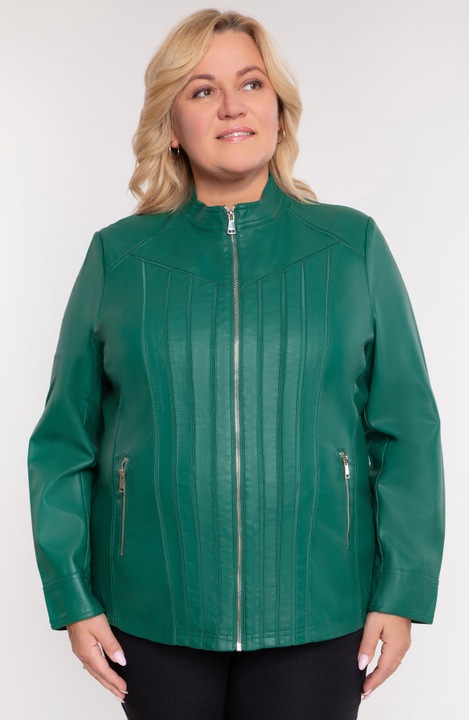 Зелено яке от еко кожа с мрежа